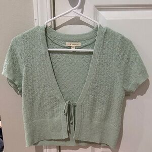 La Hearts Sage Green Knit Crop Top